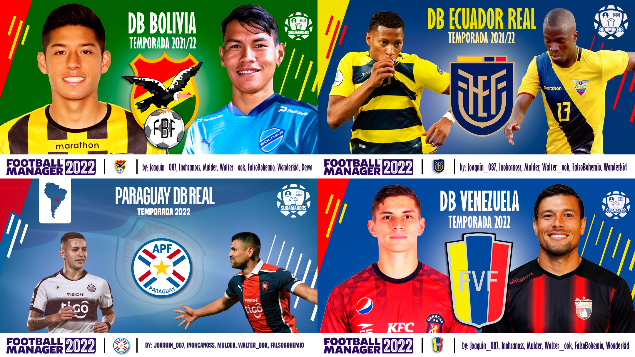 [FM22] Pack de ligas 'no jugables' de Sudamérica (Bolivia, Ecuador, Paraguay y Venezuela)