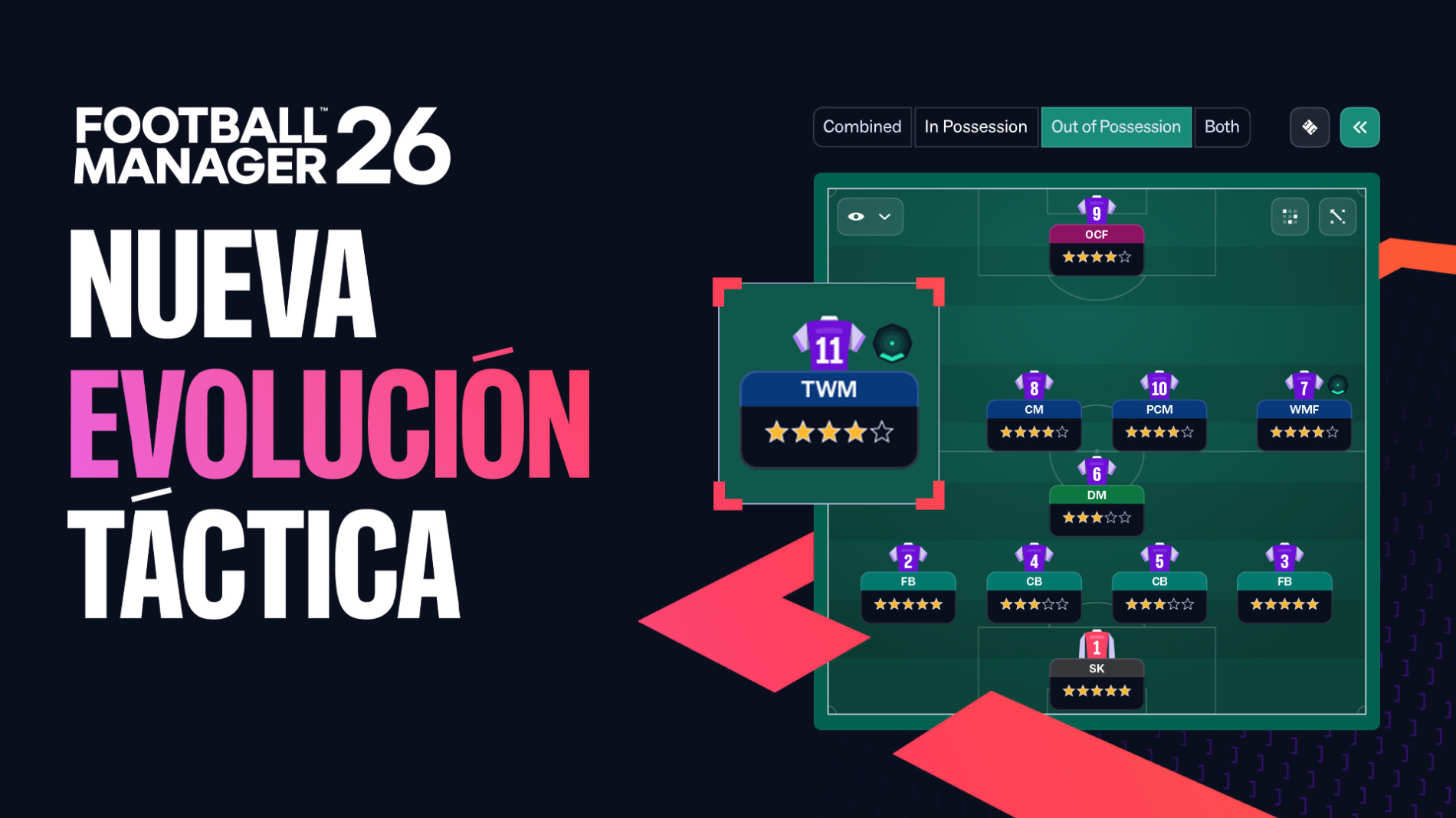 Football Manager 26: Apartado de tácticas completamente renovado